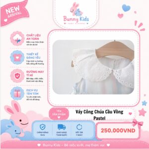 váy công chúa cầu vồng pastel