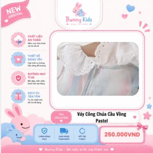 váy công chúa cầu vồng pastel
